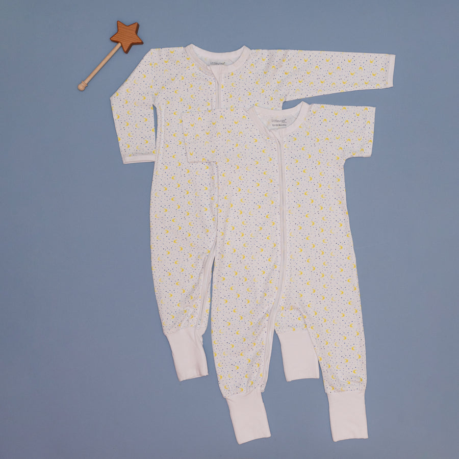Moon and Stars Baby Clothes High Quality Little Zips